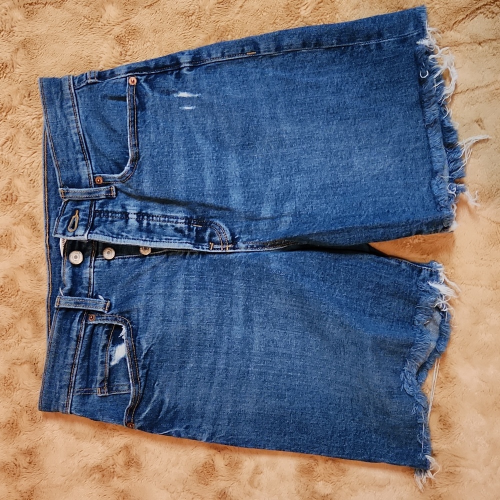 Old Navy button fly high rise jean shorts